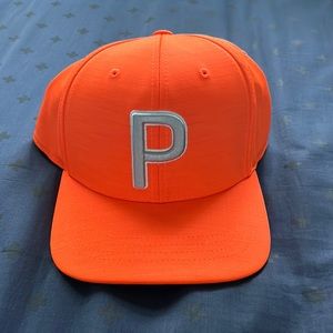 Puma 110 Flexfit Hat Color Orange Size Youth New with Tags